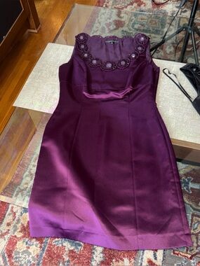 DESIGNER , ANTONI MELANI,Sleeveless Embellished magenta Sheath Dress, sz 2